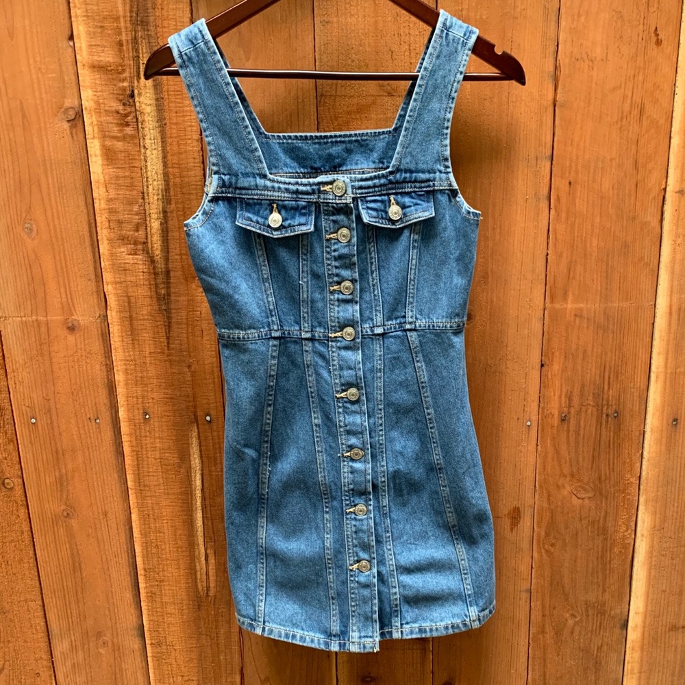 Denim button up dress